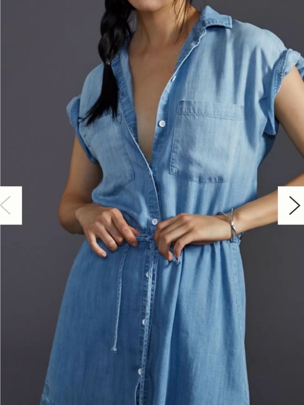 cloth & stone by Anthropologie Light Blue Chambray Mini Dress